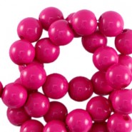 Acrylic beads 6mm round Shiny Fuchsia pink